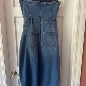 Pilcro Blue Denim Strapless Dress